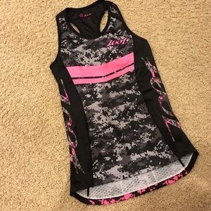 ZOOT Women's Core Tri Racerback Black Pink Small Triathlon pockets built-in bra